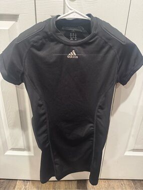 adidas Black Performance Short Sleeve Top padding for sports protection,